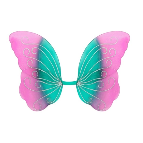 Aripi fluture roz-azur glitter - imagine 5